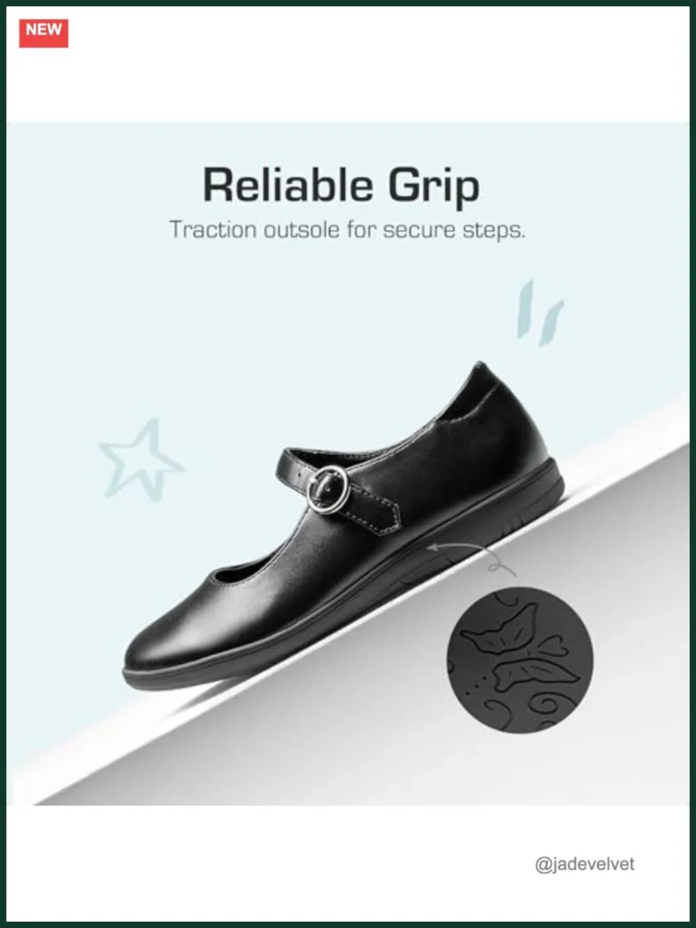 Girls Mary Jane School Uniform Shoes - Buckle Dress Flats Non-Slip Round Toe
